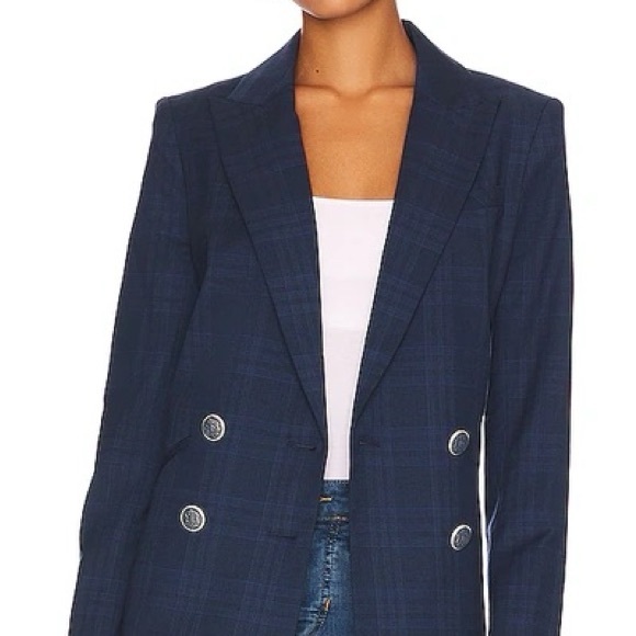 ORIA Dickey Jacket Blazer VERONICA BEARD Blue/Navy Double-Breasted Button Size 4 - Picture 16 of 16